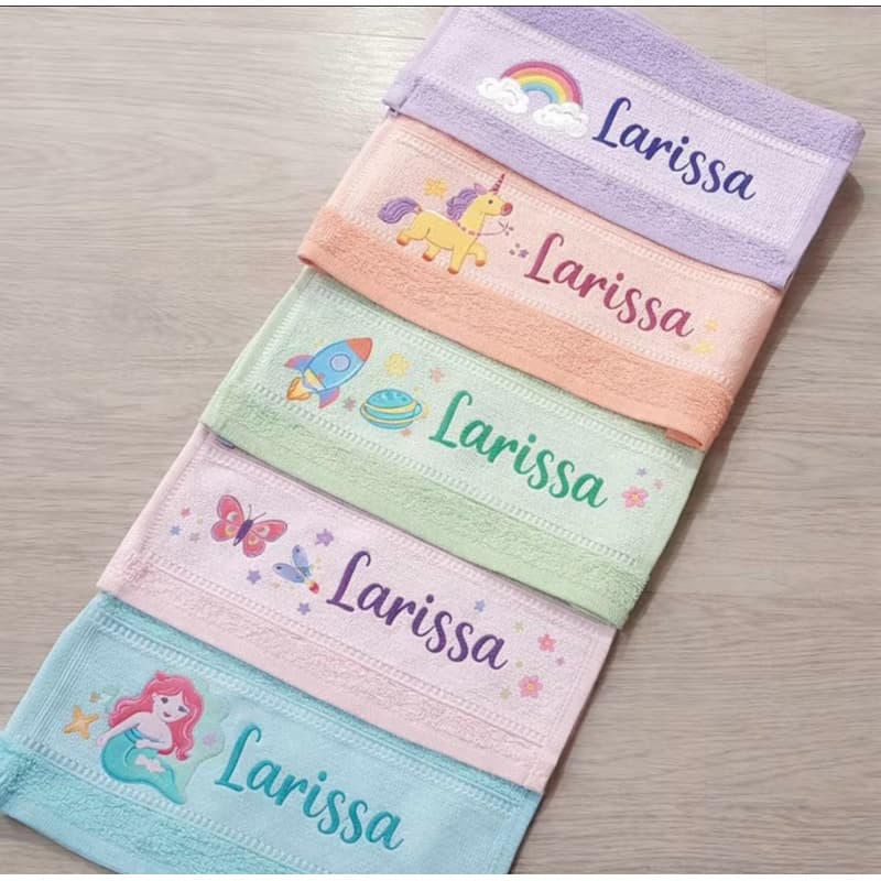 🧺✨ Kit  Toalhas de Boca Personalizadas Infantil | Nome + Personagem | Escola e Creche