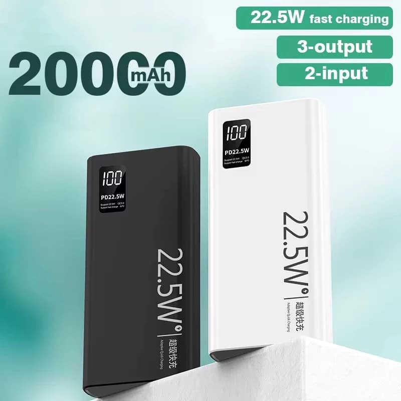 Carregador Portátil 20000mah grande capacidade power bank usb c rápido portátil bateria para iphone samsung xiaomi