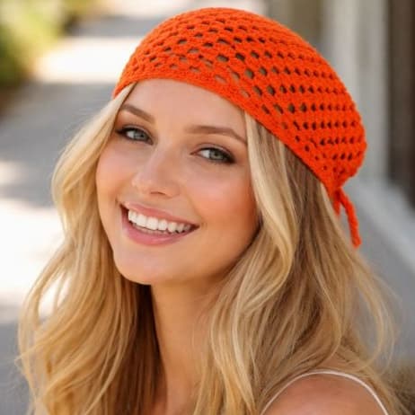 Bandana de Crochê Boho Chic – Lenço de Cabelo
