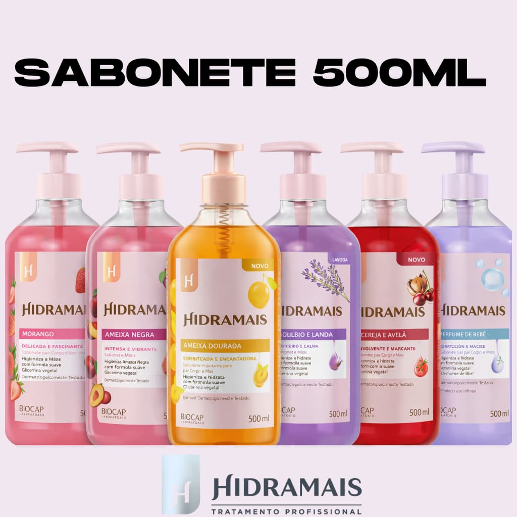 Sabonete Líquido Hidramais 500ml com Hidratação e Perfume Delicioso