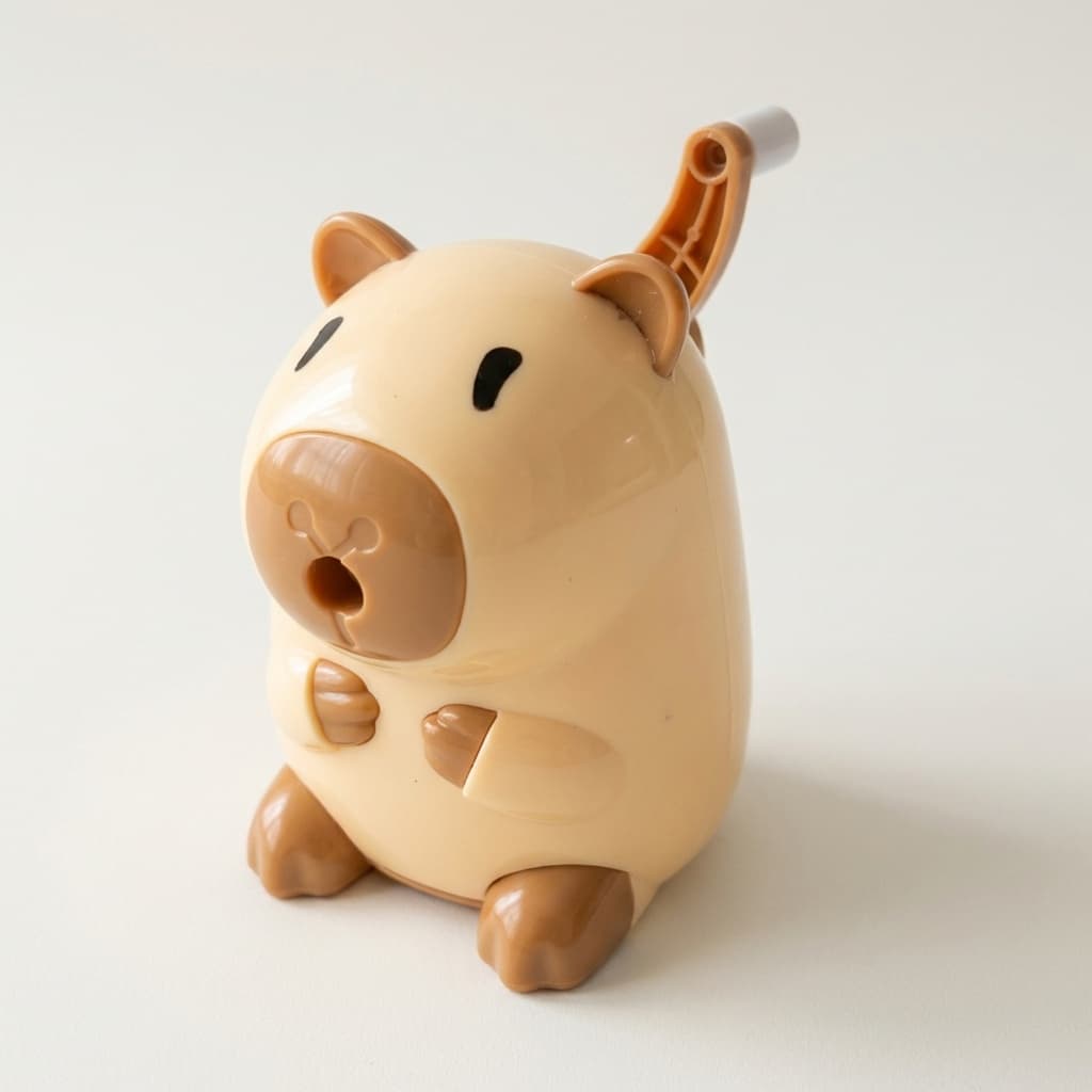 Apontador de Lápis de Mesa a Manivela Animal Fofo Automático Infantil Escolar com Grande Reservatório