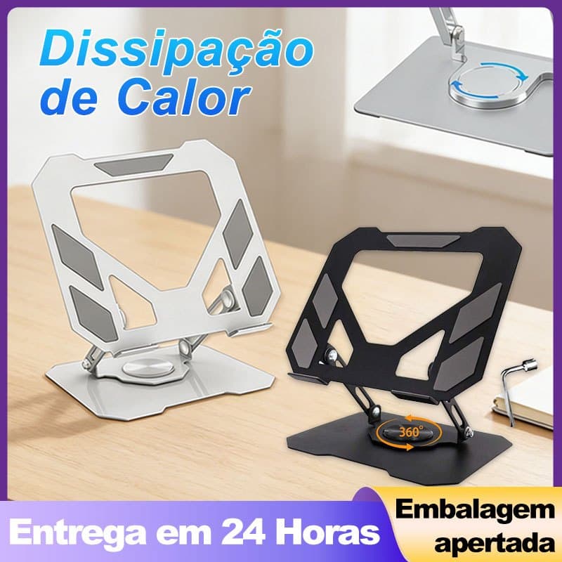 Suporte de Metal Ajustável Para Notebook 10 Ate 17" Giratória de 360° N263