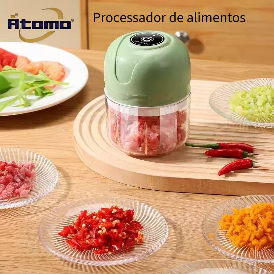 Mini-processador de alimentos sem fios com capacidade para 250 ml, ideal para vegetais