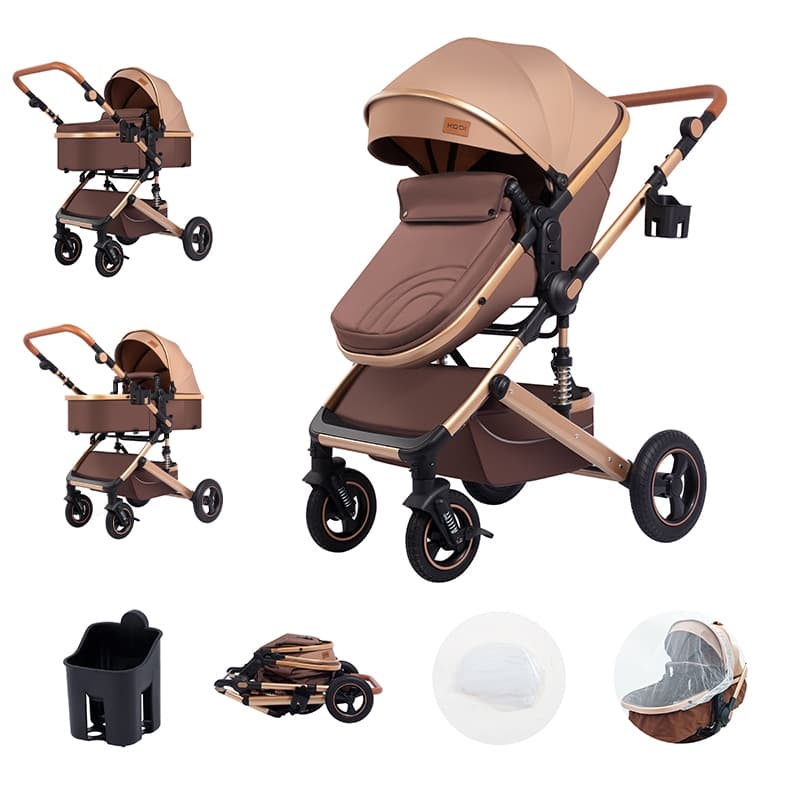 Carrinho De Bebê Berço 3 Em 1 Reversível Dobrável Estilo Europeu Premium Luxo P7