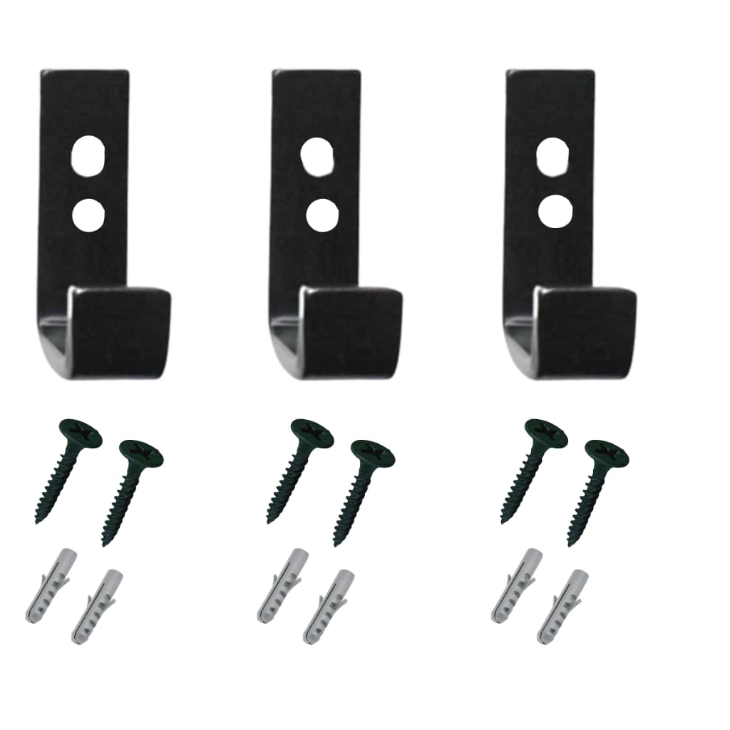 Gancho De Parede De Ferro Estilo Industrial 4x7cm Preto 3pçs