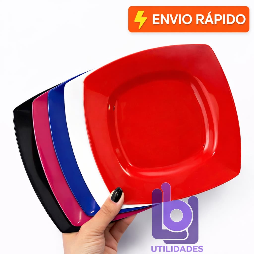 Kit 50 Pratos sobremesa plastico quadrado doces sorvete sobremesa eventos