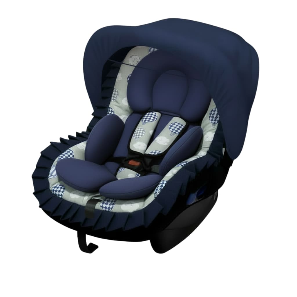 Kit Capa de Bebe Conforto + Apoio Redutor + Protetor de Cinto + Capota Tecido Estampado 100% Algodão