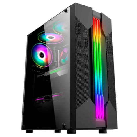 GABINETE GAMER KMEX CG-XXA9 BIFROST 6 LED RGB PRETO CG01A9RH0010B0X