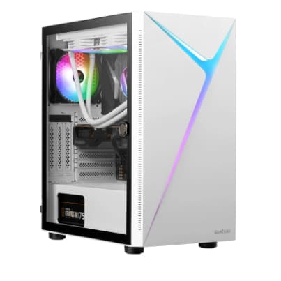 Gabinete Gamer Gamdias Argus E4 Elite, RGB, Mid Tower, Vidro Temperado, Sem Fan, Sem fonte Branco