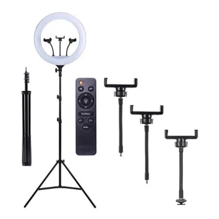 Ring Light Original 18 Polegadas Grande + Tripé 2 Mts com 3 Suportes Articulados
