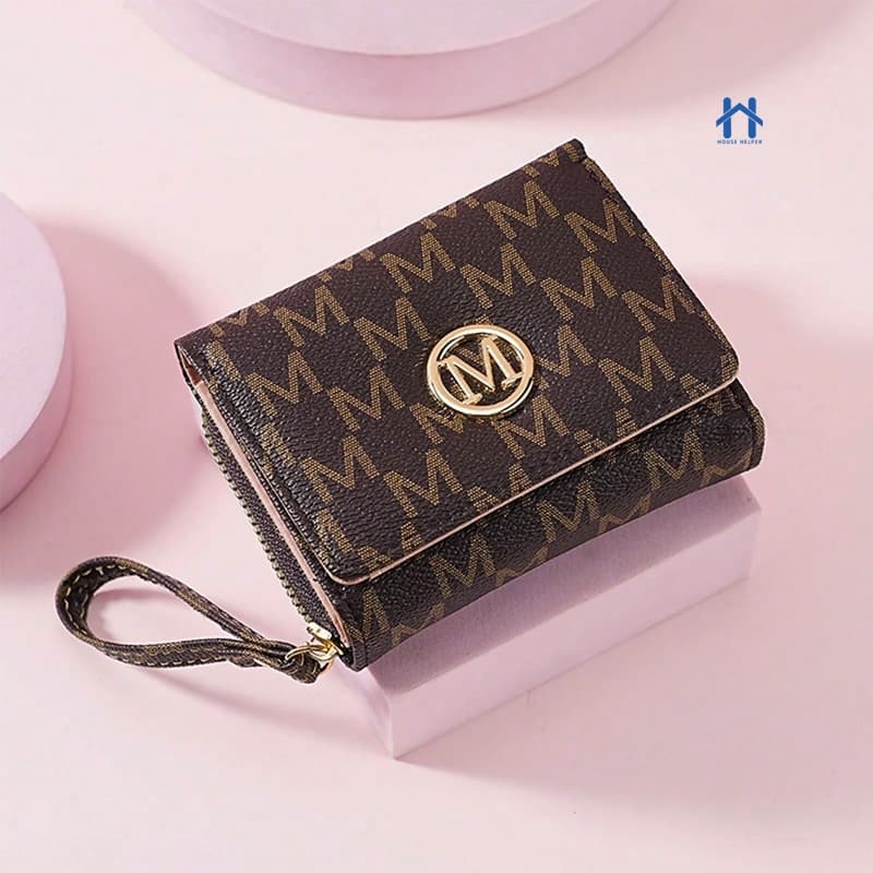 Carteira de Couro Feminina com Fecho Seguro e Zíper Porta Cartões e Leve Acabamento Sofisticado