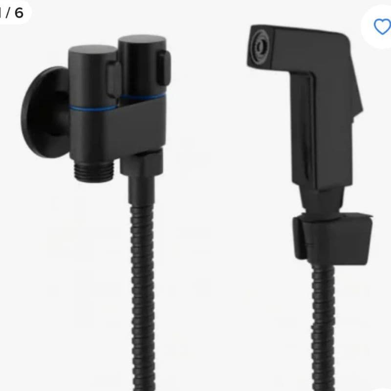 KIT BANHEIRO Ducha Higiênica preta metal Duas Saídas De 1/2 Mm Com Registro Conjunto De Pulverizador15433B+11526B