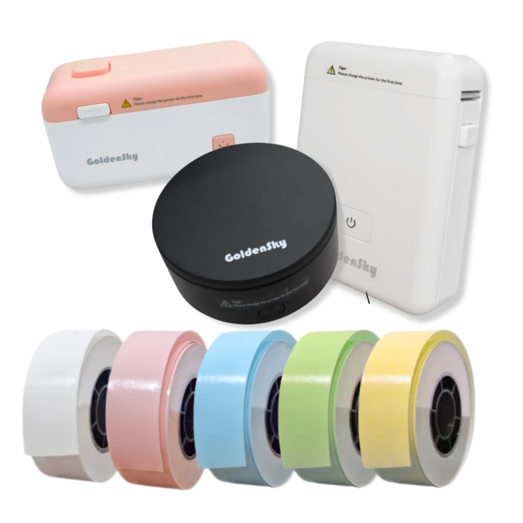 Impressora Térmica Etiqueta Colorida Portátil 15mm + Rolo Etiqueta segmentada/contínua