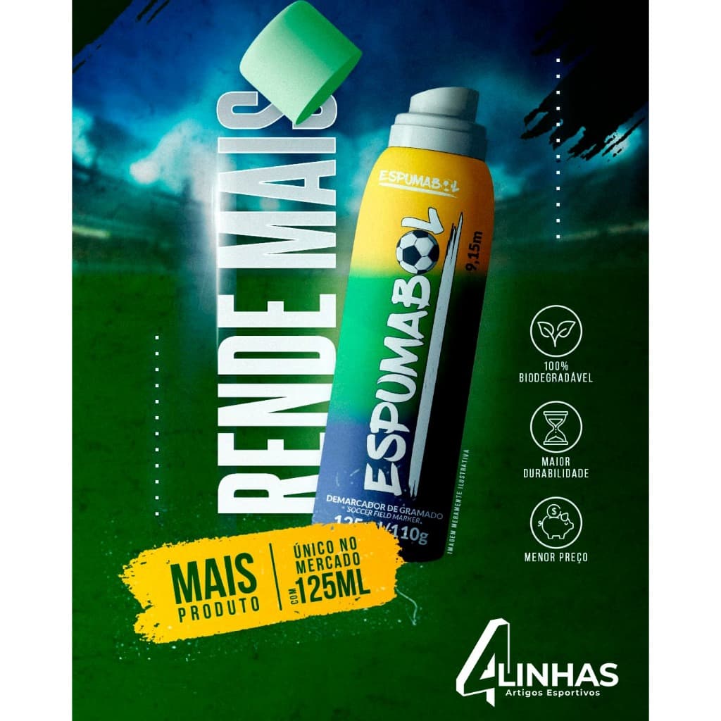 Spray Espuma Demarcadora Para Árbitro Espumabol Amarelo