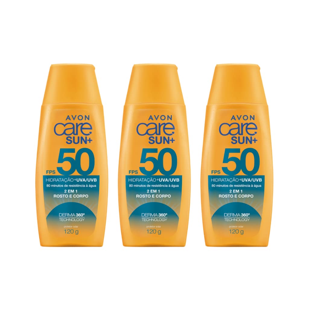 Protetor Solar Avon Care Sun+ Rosto e Corpo FPS 50 120g