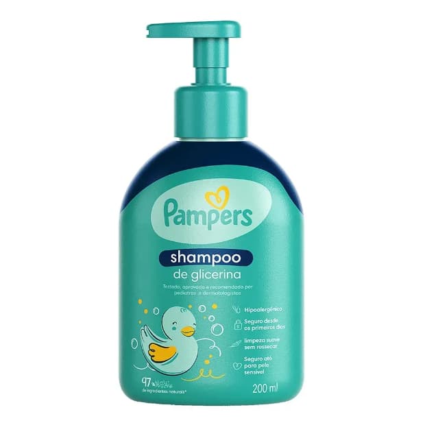 Shampoo Infantil Pampers Glicerina Hipoalergênico 200ml