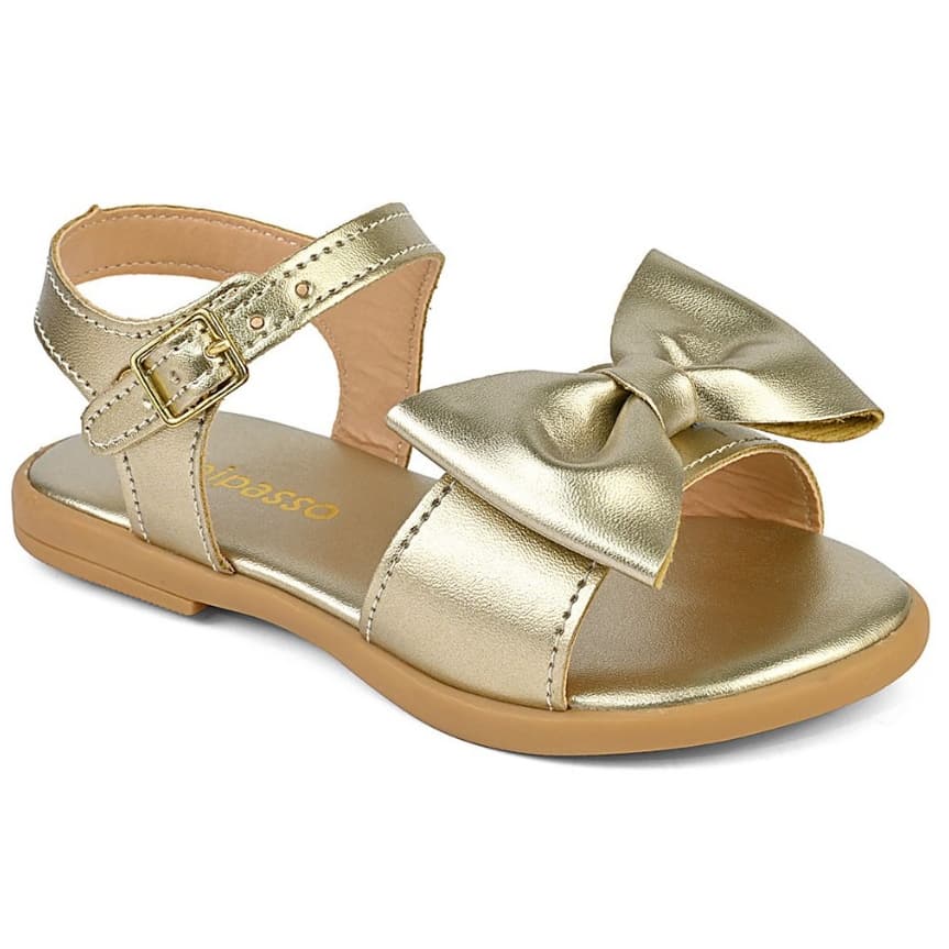 Sandália Infantil Menina com Laço Delicado Rasteirinha Macia Confortável Festa Blogueirinha