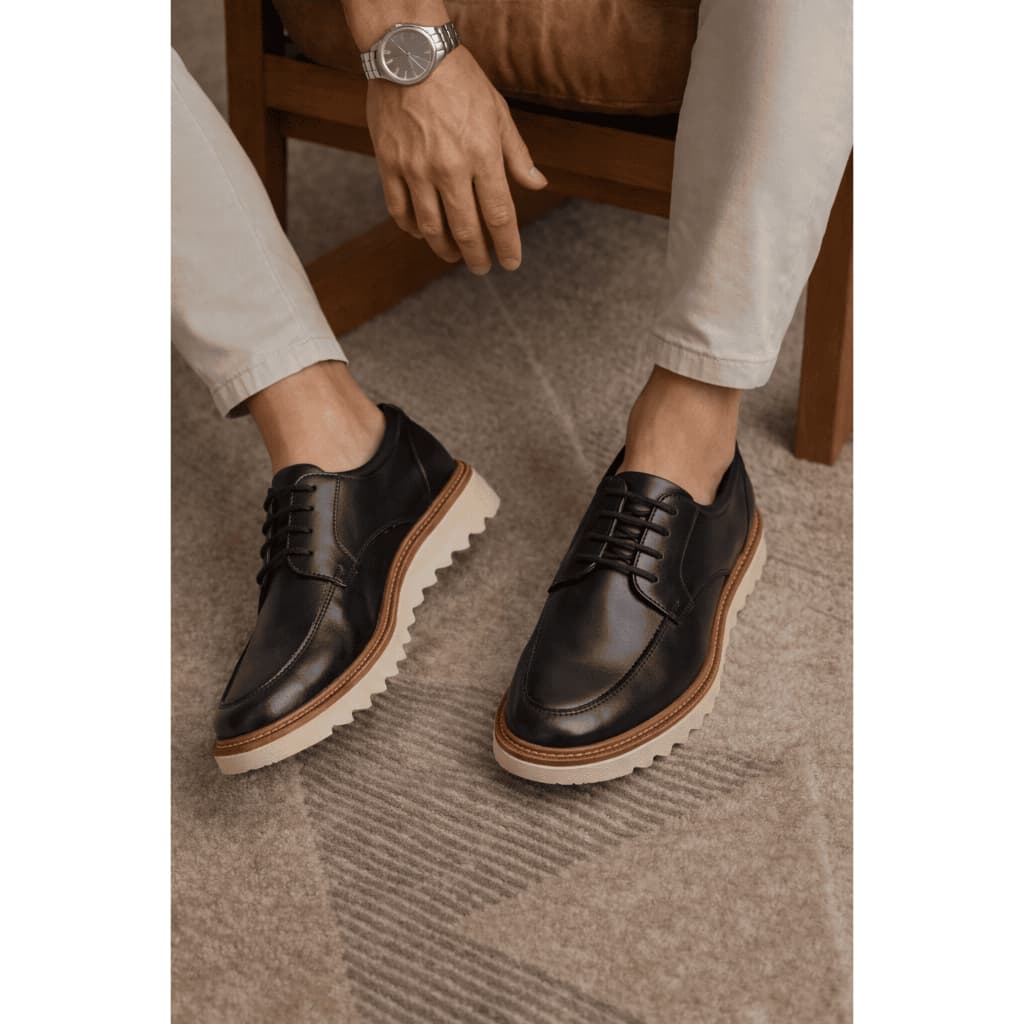 Sapato Masculino Social Couro Sintético Oxford Elegante E Durável