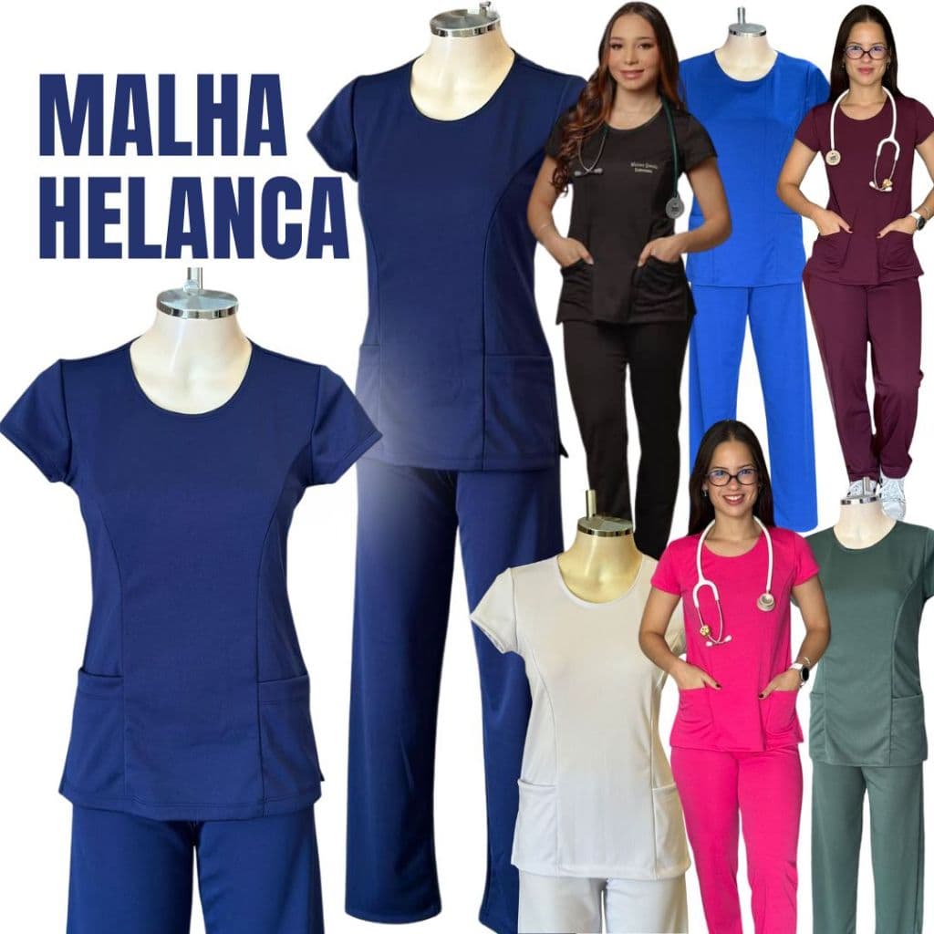 PIJAMA CIRÚRGICO SCRUB FEMININO NO TECIDO DE HELANCA MALHA