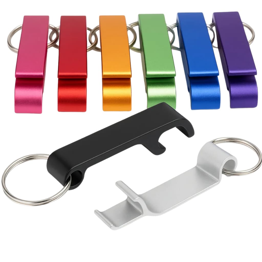 Kit 100un Chaveiro Sem Personalização pé de galinha Abridor de Garrafa e Lata Diversas Cores  sem personalização