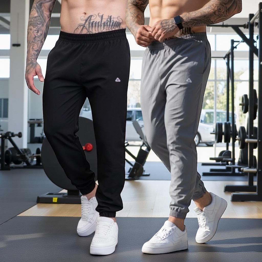 Kit 2 Calça Plus Size P ao G4 Masculina Helanca Jogger Treino Casual