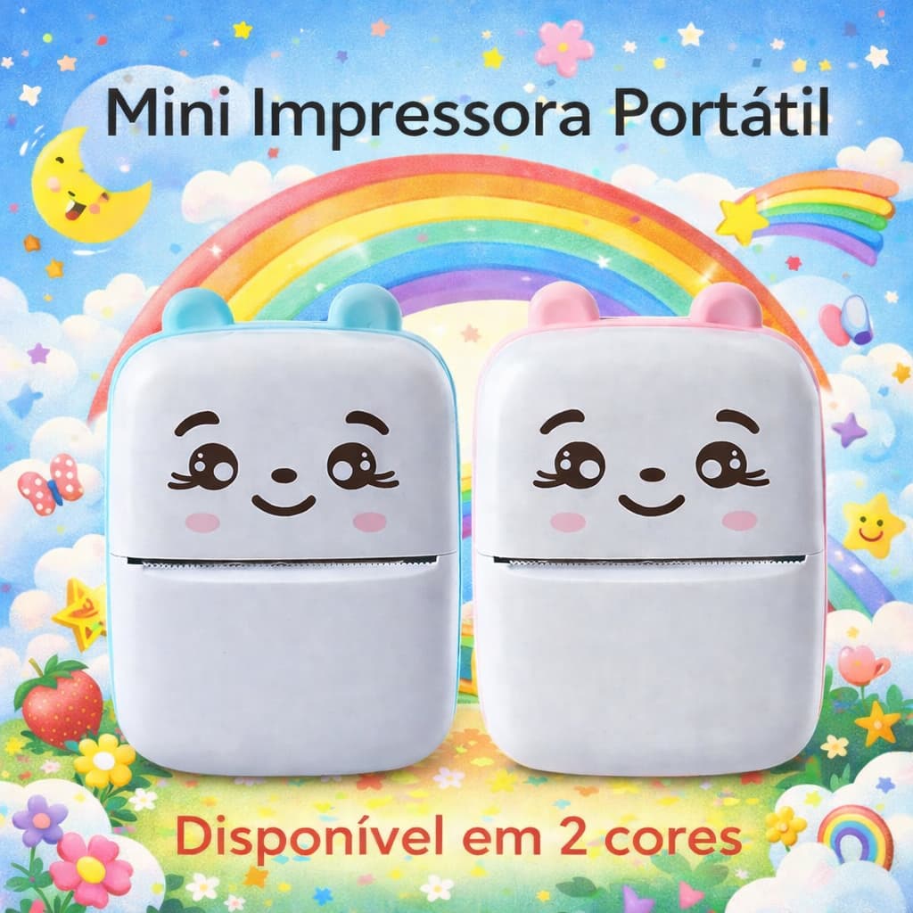 Mini Impressora Portátil – Estilo Ursinho