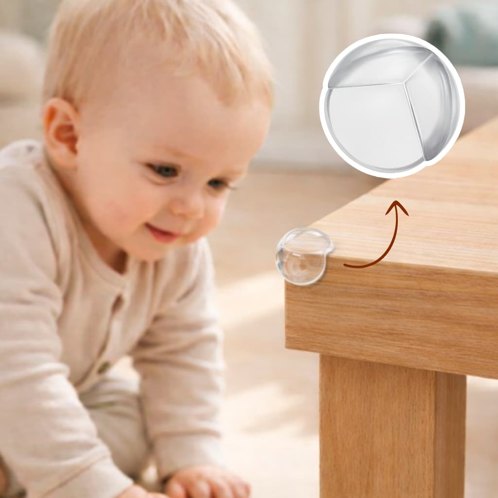 20 Protetor De Quina Para Bebê Segurança Infantil Silicone Mesa Móveis Cola 3M