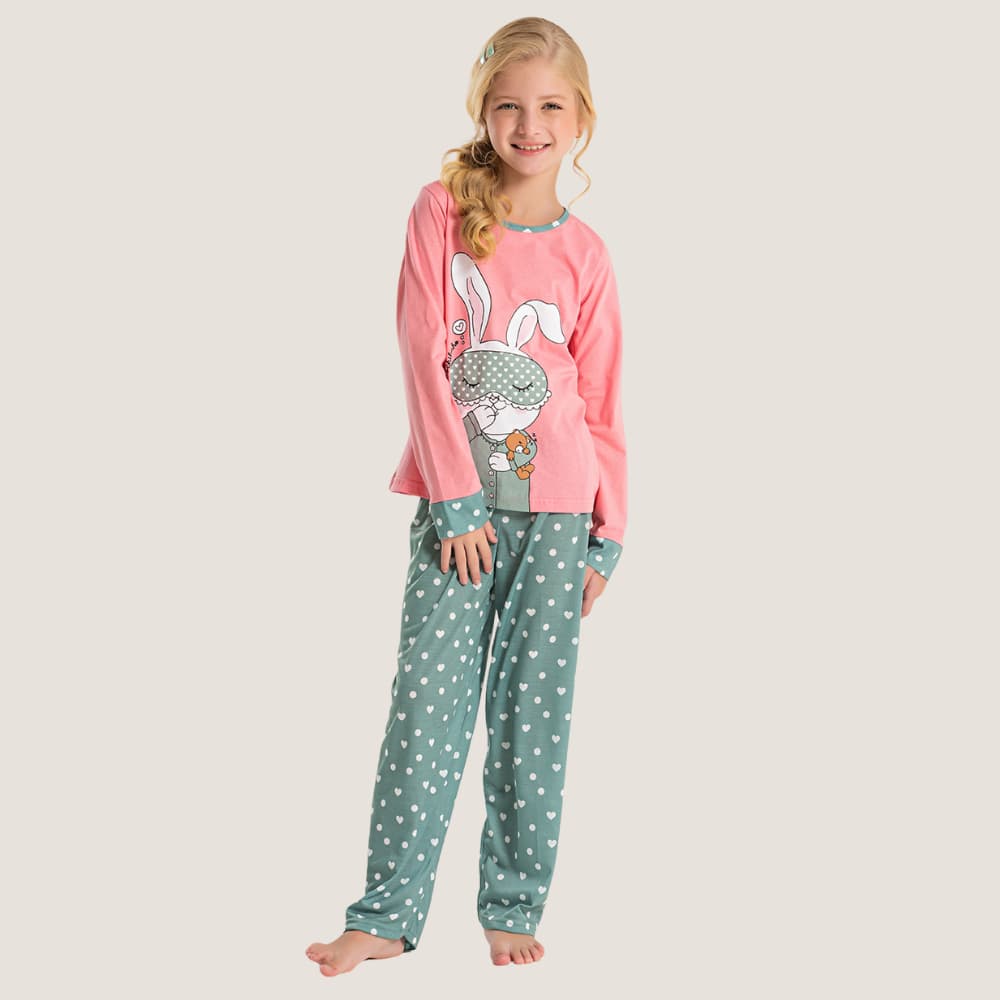 Pijama Longo Infantil Menina Coelhinha