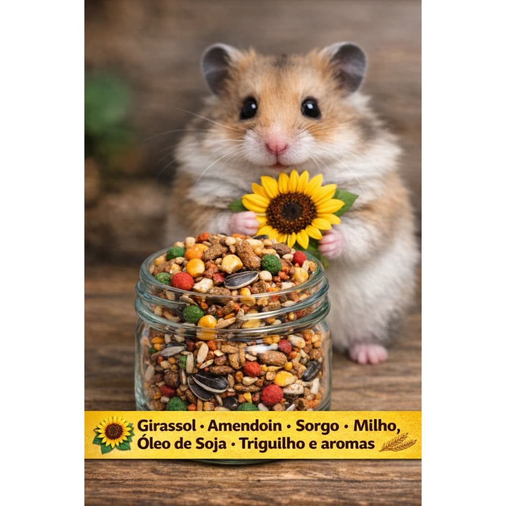Ração Mistura Para Hamster e Roedores (Criadores) - 500g