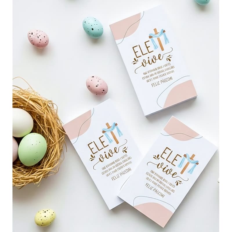 Cartão Feliz páscoa Ele vive