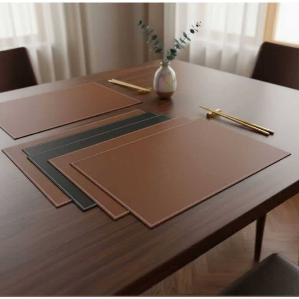 Kit Jogo Americano Sousplat 2,4,6 Mesa Jantar Couro Sintético os Kits Inclui o Porta Copo