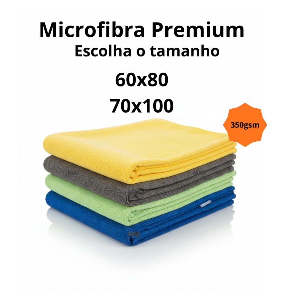 Kit 3 Panos de Chão Microfibra Premium 350gsm - Ultra Absorção (Não Solta Fiapos)