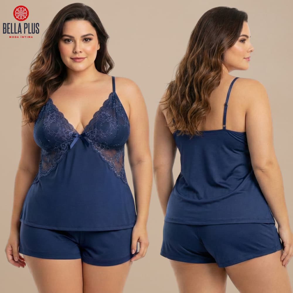 Babydoll Plus Size Pijama Conforto Renda Noite Dormir Microfibra
