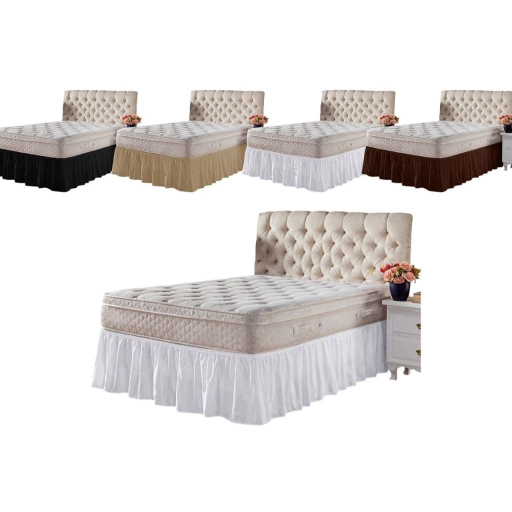 Saia Box Para Cama Colchão Casal Padrão Queen e King Microfibra 170 Fios 1 Elastico