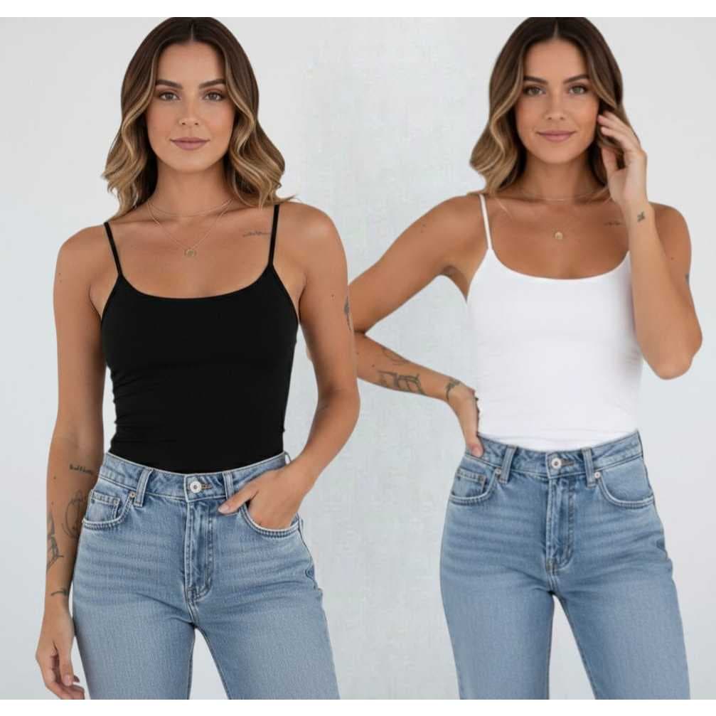 Kit 2 Regata De Alcinha Feminina Básico Suplex Premium