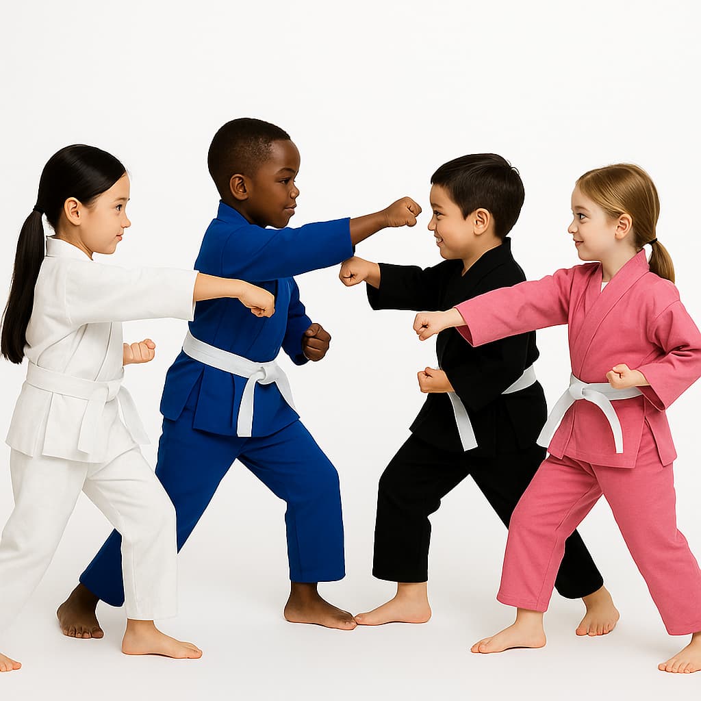 Kimono Jiu jitsu Infantil Reforçado Liso + Faixa  de Pano