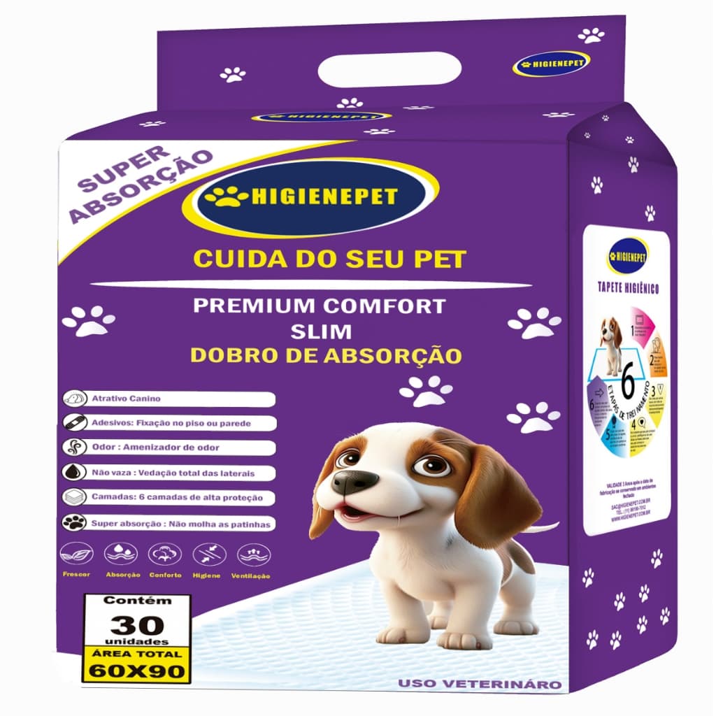 Tapete Higiênico Cães 60x90 30 Unidades Premium Higienepet