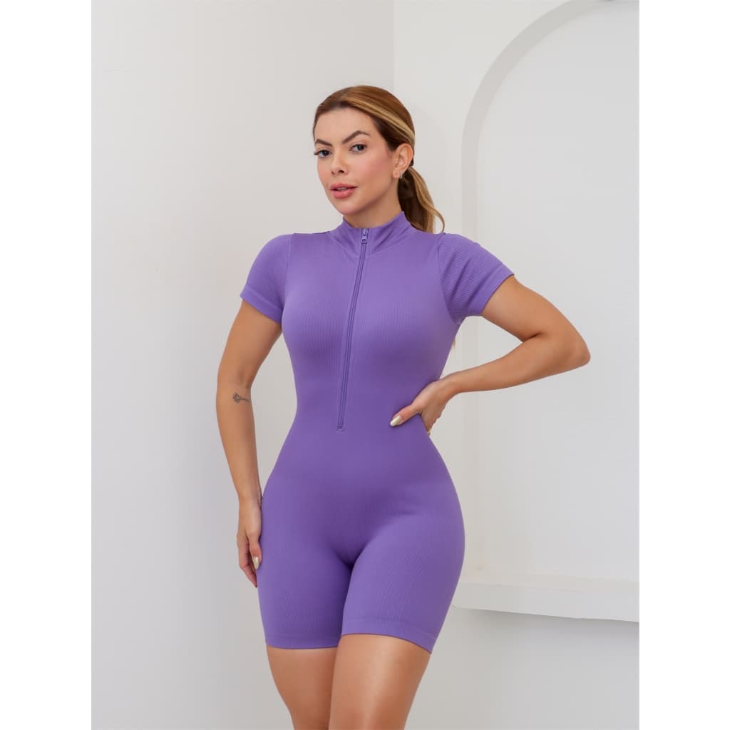 Macacão Feminino Fitness Esportivo Canelado Academia Poliamida Grossa 3RD SD1421