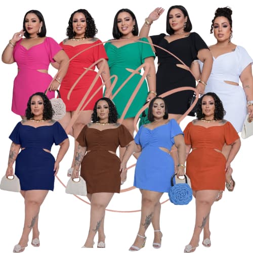 Macaquinho Manga Curta Plus Size Feminino Short Saia Plus Vestido vestido feminino