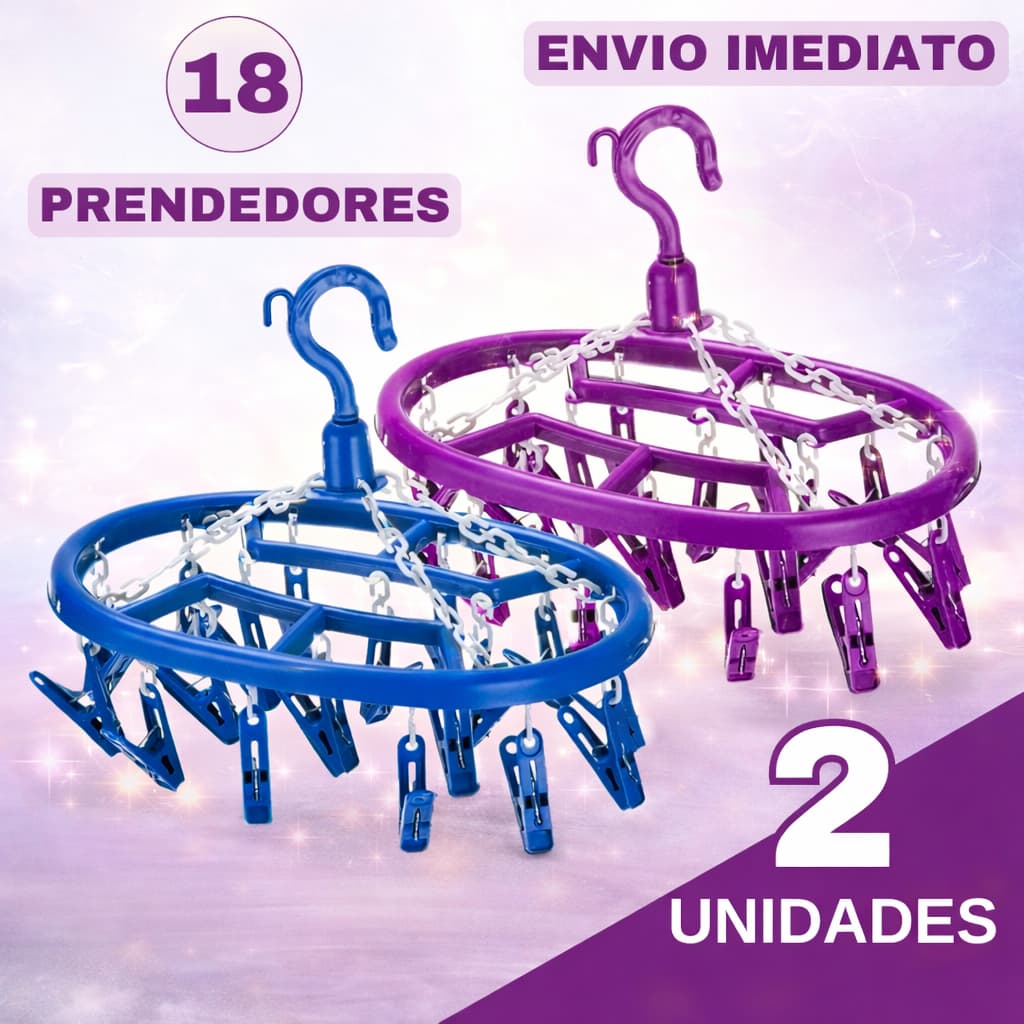 Varal Roupa Intima Calcinha Cueca Meia Com 18 Prendedores Pendurar Lavanderia