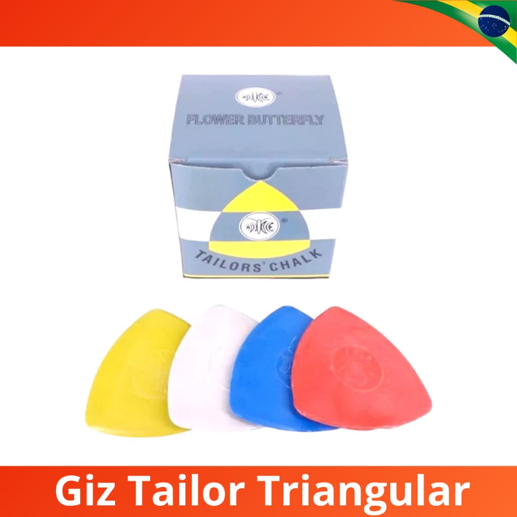 Kit Giz para Alfaiate Sortido Borboleta Tailor Butterfly Marcar Tecido Triangular Costura Confecção