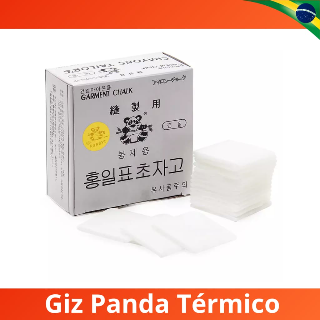 Kit 50 Giz para Alfaiate Panda Mágico Quadrado Marcar Tecido Some com Calor Alfaiate Costura