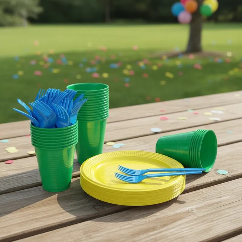 KIT FESTA DESCARTAVEL 150 PEÇAS 50 PESSOAS - ESCOLHA A COR!
