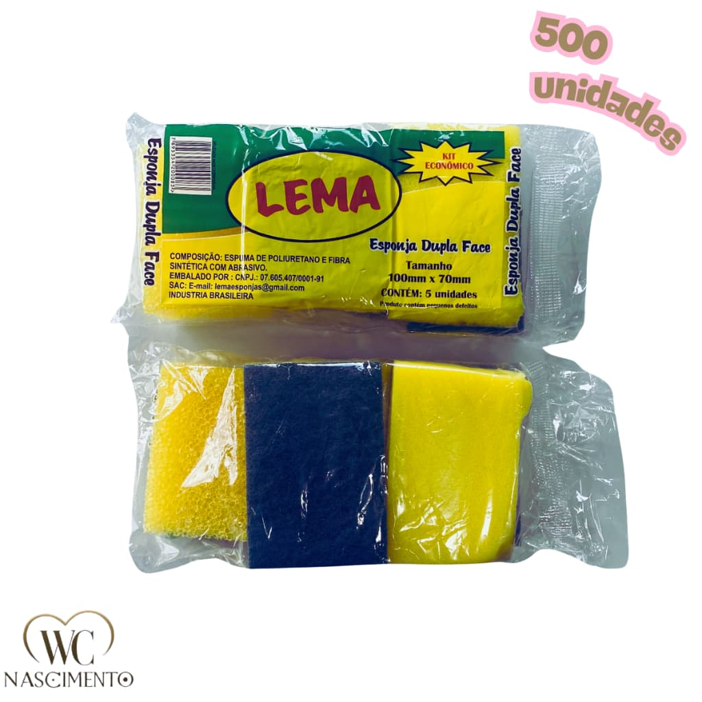 Kit c/ 500 Esponjas Multiuso e Bucha Dupla Face COM DEFEITO Para Limpeza Lavar Louça