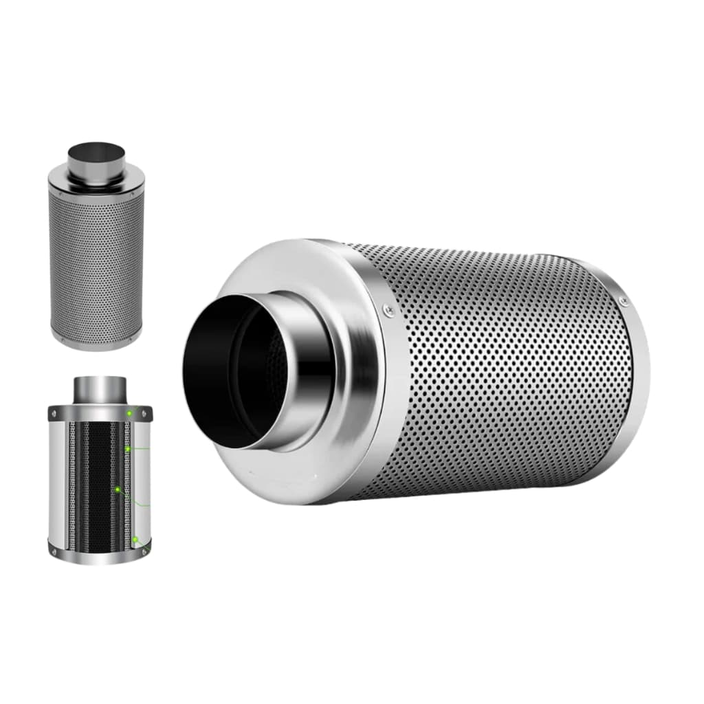 Filtro de Carvão Ativado para Exaustor Grow Indoor | Cultivo sem Odor | Prateado
