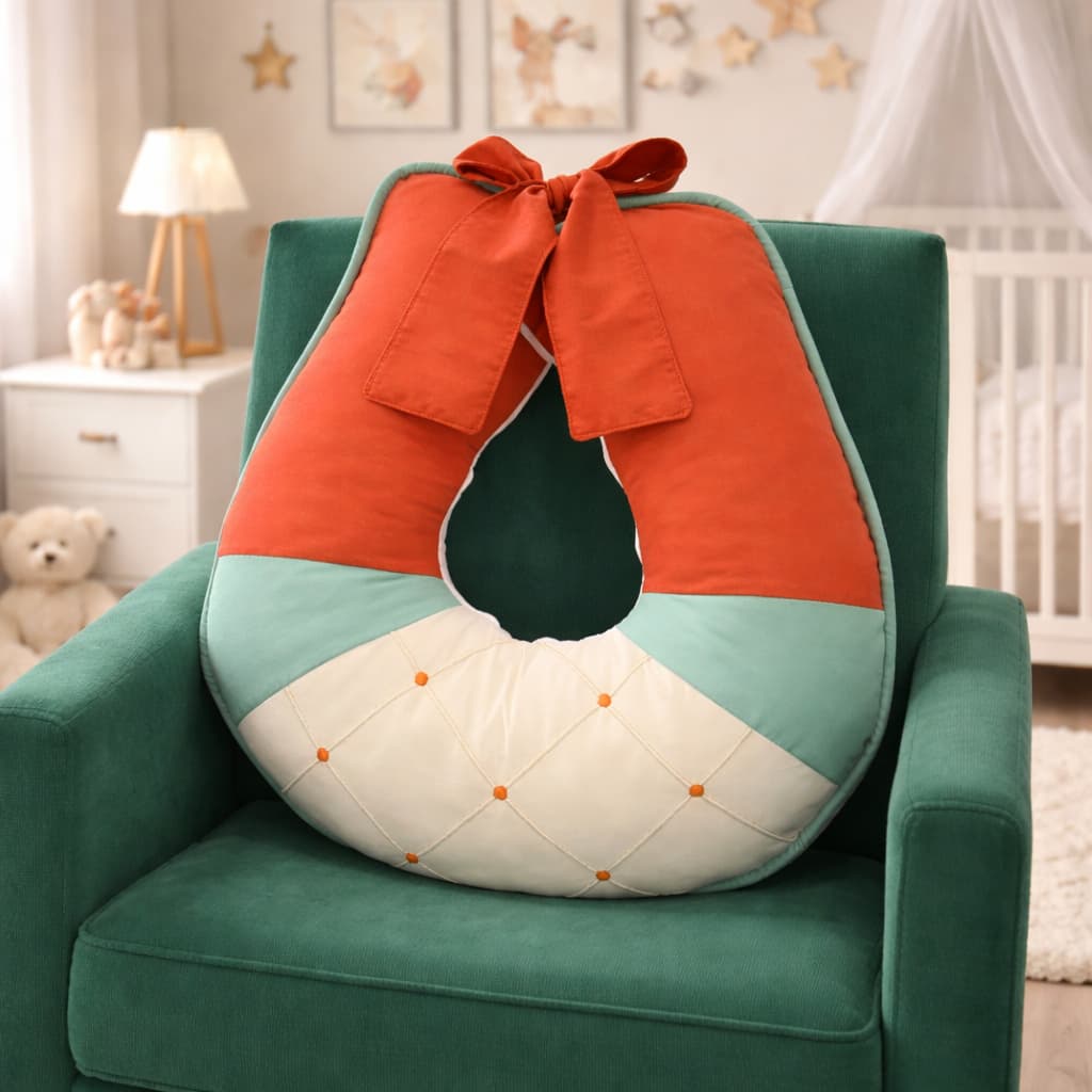 Almofada de Amamentar com Laço Zíper e Refil 100% Algodão