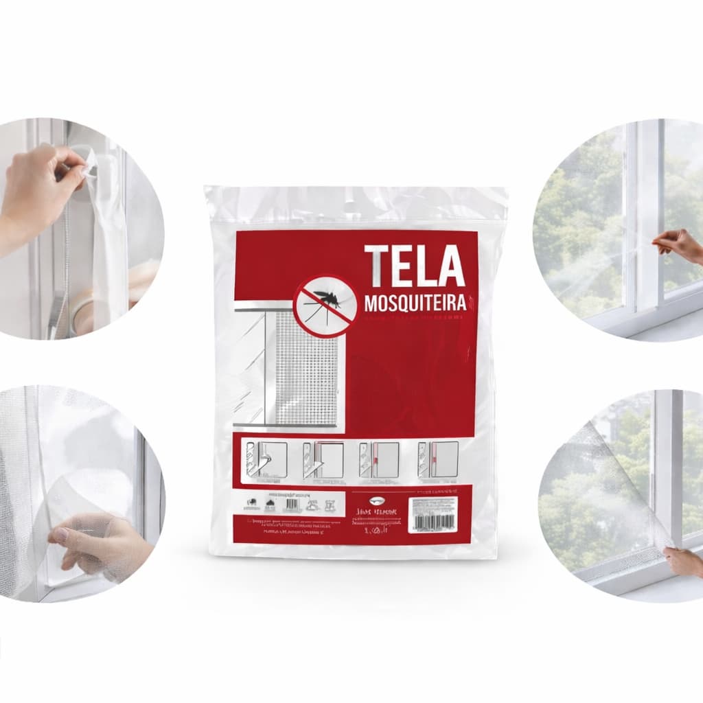 Kit 2 Tela Mosquiteira Janela Velcro Ajustável Anti Insetos