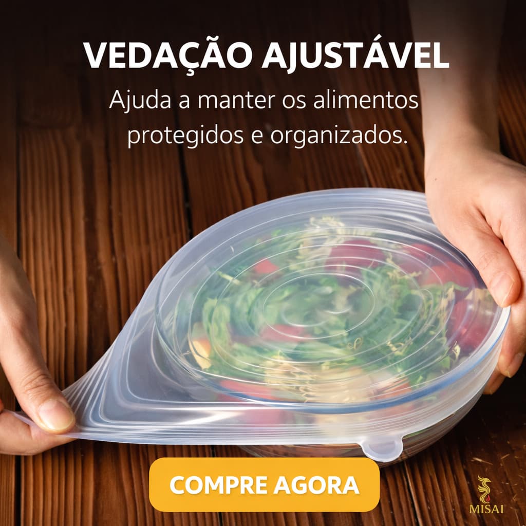 Kit 6 Tampas de Silicone Reutilizáveis Elásticas | Tampa Universal para Potes, Panelas e Tigelas