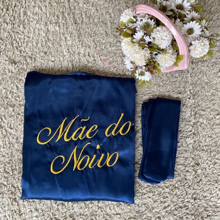 Robe em cetim bordado Mãe do Noivo