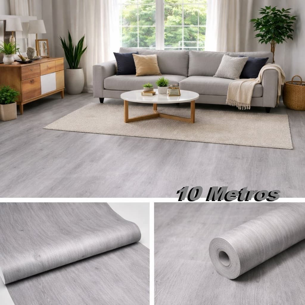 Piso Vinílico Autocolante Madeira Fosca 10 Metros Lavável Antimofo para Piso e Parede